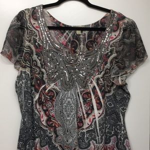 Plus size top with sequins